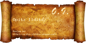 Opitz Ildikó névjegykártya